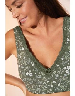 Confidence Lingerie Soutien-gorge Grand Maintien Coton Imprimé Fleuri "Capella" - Sans Armatures -Blancheport en ligne 701150 C09 zoomx vue3