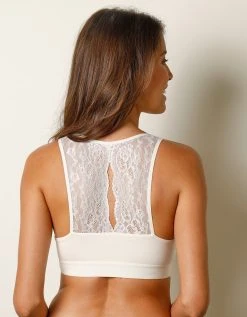 Blancheporte Brassière Coton Et Dos Dentelle – Sans Armatures -Blancheport en ligne 701304 C02 zoomx vue5