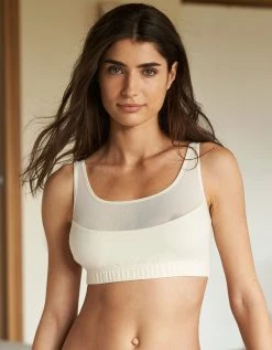 Blancheporte Brassière Sans Armatures Coton Stretch Et Tulle