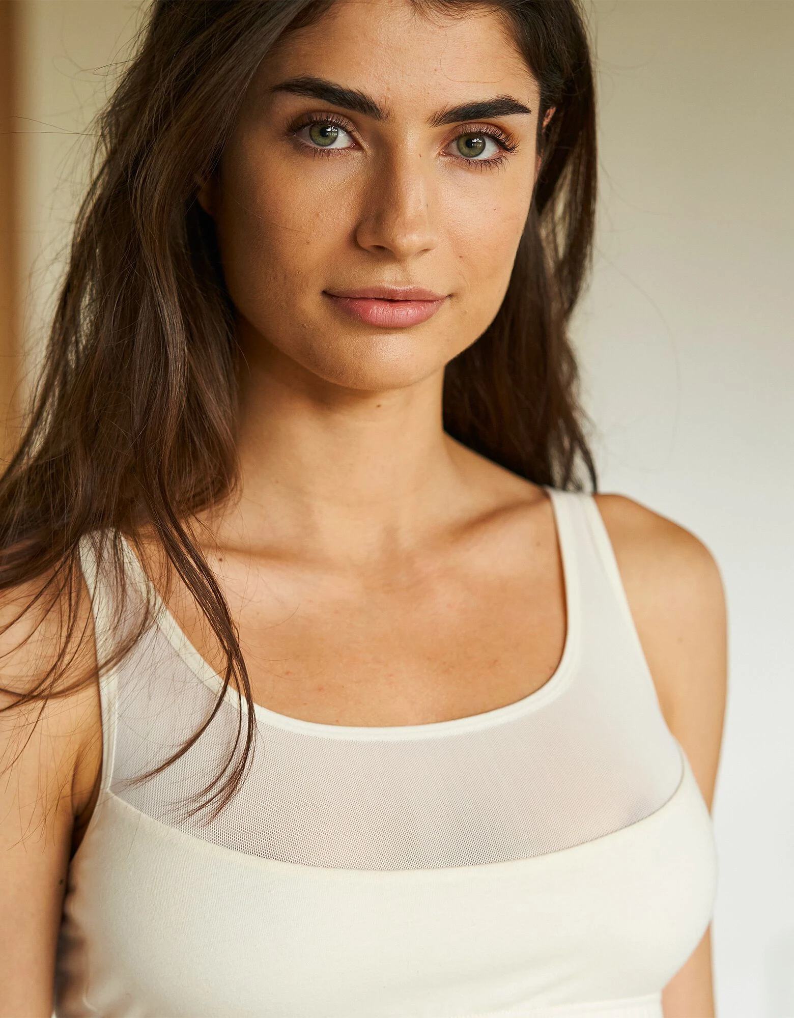 Brassière sans armatures coton stretch et tulle Blancheporte Brassière Sans Armatures Coton Stretch Et Tulle -Blancheport en ligne