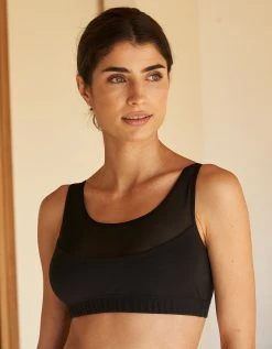 Blancheporte Brassière Sans Armatures Coton Stretch Et Tulle 2 Blancheporte Brassière Sans Armatures Coton Stretch Et Tulle -Blancheport en ligne 701872 C02 zoomx vue3