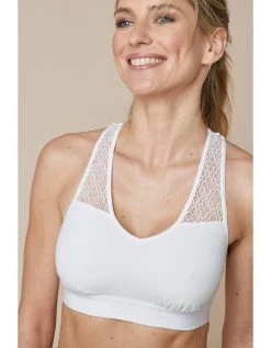 Blancheporte Soutien-gorge Brassière Coton Dos Dentelle - Lot De 2