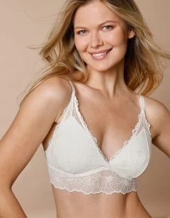 Blancheporte Soutien-gorge Forme Triangle Dentelle Avec Basque Sans Armatures - Coques Amovibles -Blancheport en ligne 701963 C00 zoomx vue5