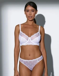 Confidence Lingerie Soutien-gorge Forme Foulard Plumetis Et Tulle Brodé Avec Basque Lolak -sans Armatures -Blancheport en ligne 701983 C01 zoomx vue3