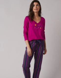 Blancheporte Tee-shirt De Pyjama Manches Longues Imprimé Estrella -Blancheport en ligne 703024 C02 zoomx vue4