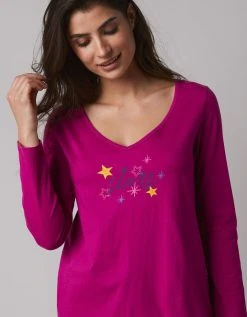 Blancheporte Tee-shirt De Pyjama Manches Longues Imprimé Estrella -Blancheport en ligne 703024 C02 zoomx vue5
