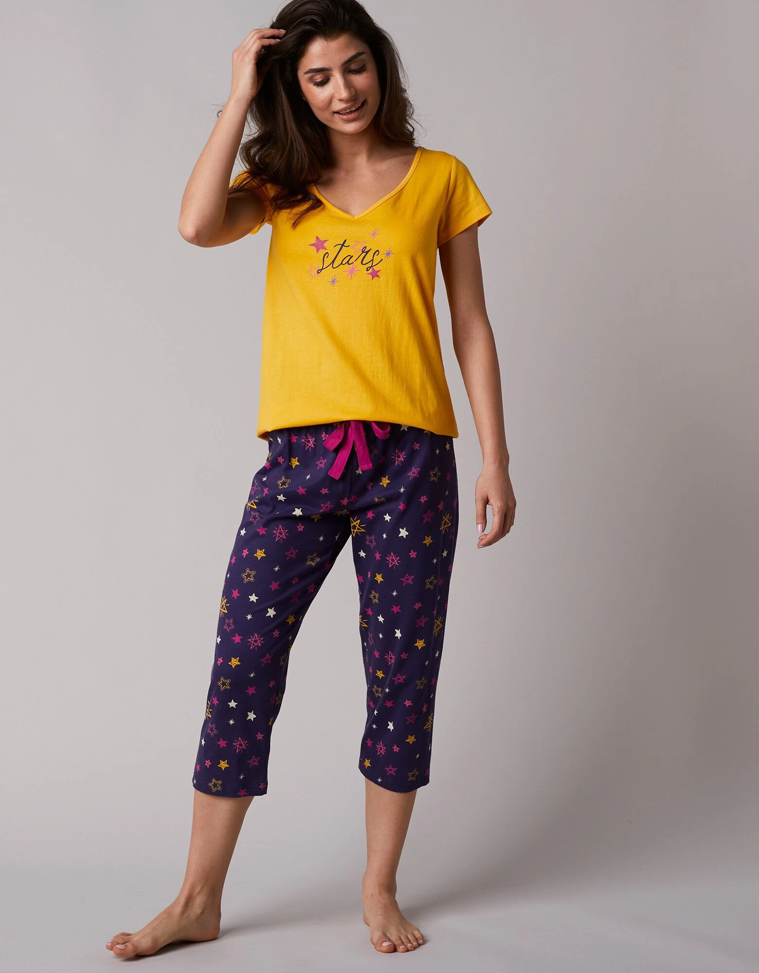 Pantacourt de pyjama imprimé étoiles Estrella - coton Blancheporte Pantacourt De Pyjama Imprimé étoiles Estrella - Coton -Blancheport en ligne