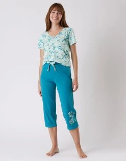 Blancheporte Tee-shirt Pyjama Manches Courtes Imprimé Floral -Blancheport en ligne 703042 C01 zoomx vue6