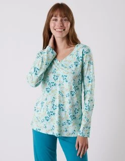 Blancheporte Tee-shirt Pyjama Manches Longues Imprimé Floral -Blancheport en ligne 703073 C01 zoomx vue5