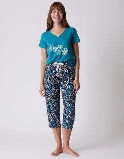 Blancheporte Pantalon Court Pyjama Imprimé Floral -Blancheport en ligne 703075 C02 zoomx vue3