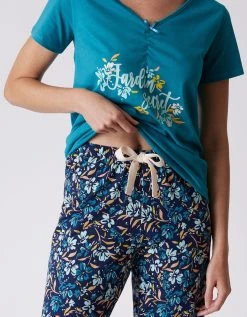 Blancheporte Pantalon Court Pyjama Imprimé Floral -Blancheport en ligne 703075 C02 zoomx vue4