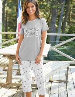 Blancheporte Pyjama Pantacourt Imprimé Ville étoilée