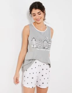 Blancheporte Pyjama Short Fantaisie Ville étoilée 5 Blancheporte Pyjama Short Fantaisie Ville étoilée -Blancheport en ligne 703082 C02 zoomx vue6