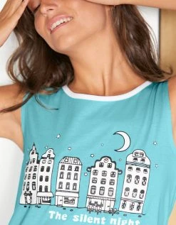 Blancheporte Pyjama Short Fantaisie Ville étoilée 2 Blancheporte Pyjama Short Fantaisie Ville étoilée -Blancheport en ligne 703082 C03 zoomx vue3