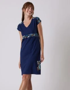 Blancheporte Chemise De Nuit Manches Courtes Imprimé Placé "jardin Secret"