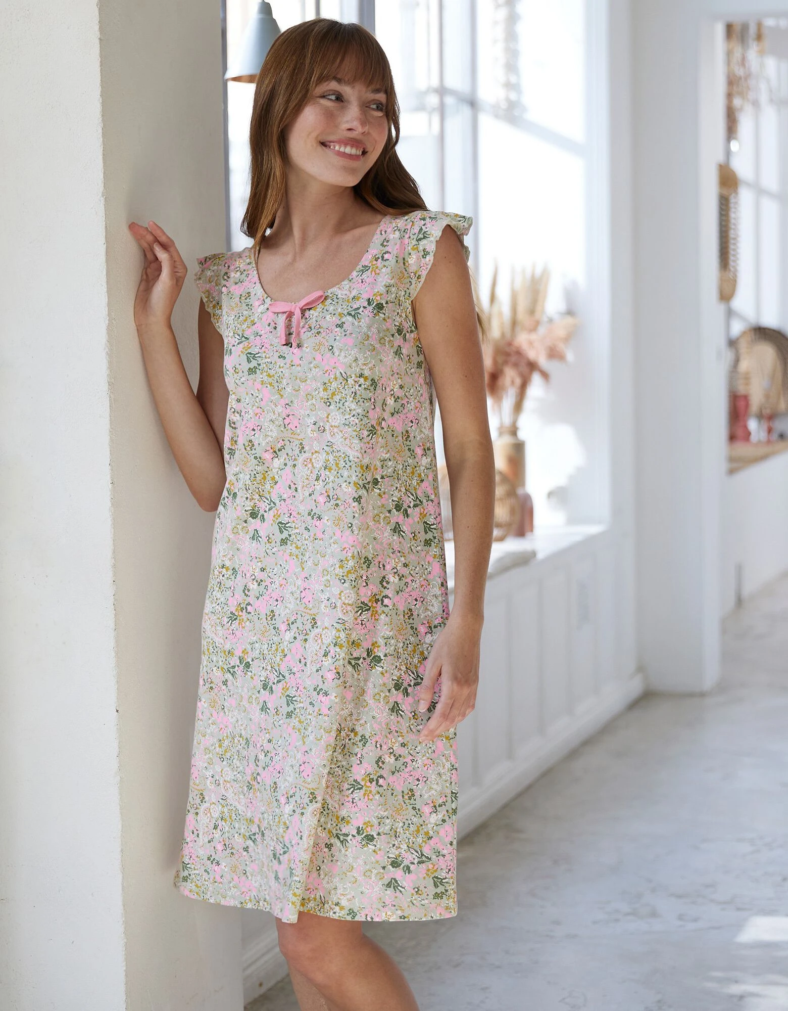 Nuisette volantée imprimé fleuri Blancheporte Nuisette Volantée Imprimé Fleuri -Blancheport en ligne