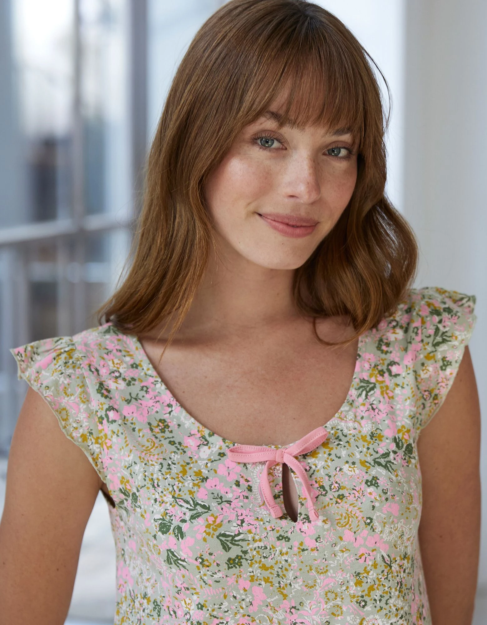 Nuisette volantée imprimé fleuri Blancheporte Nuisette Volantée Imprimé Fleuri -Blancheport en ligne