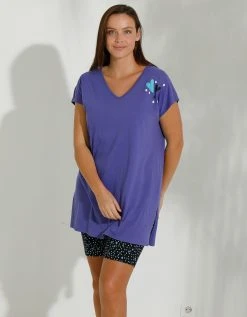 Blancheporte Pyjama Cycliste Coton Imprimé Coeur -Blancheport en ligne 703108 C01 zoomx vue4