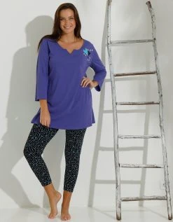 Blancheporte Pyjama Legging Coton Imprimé Coeur