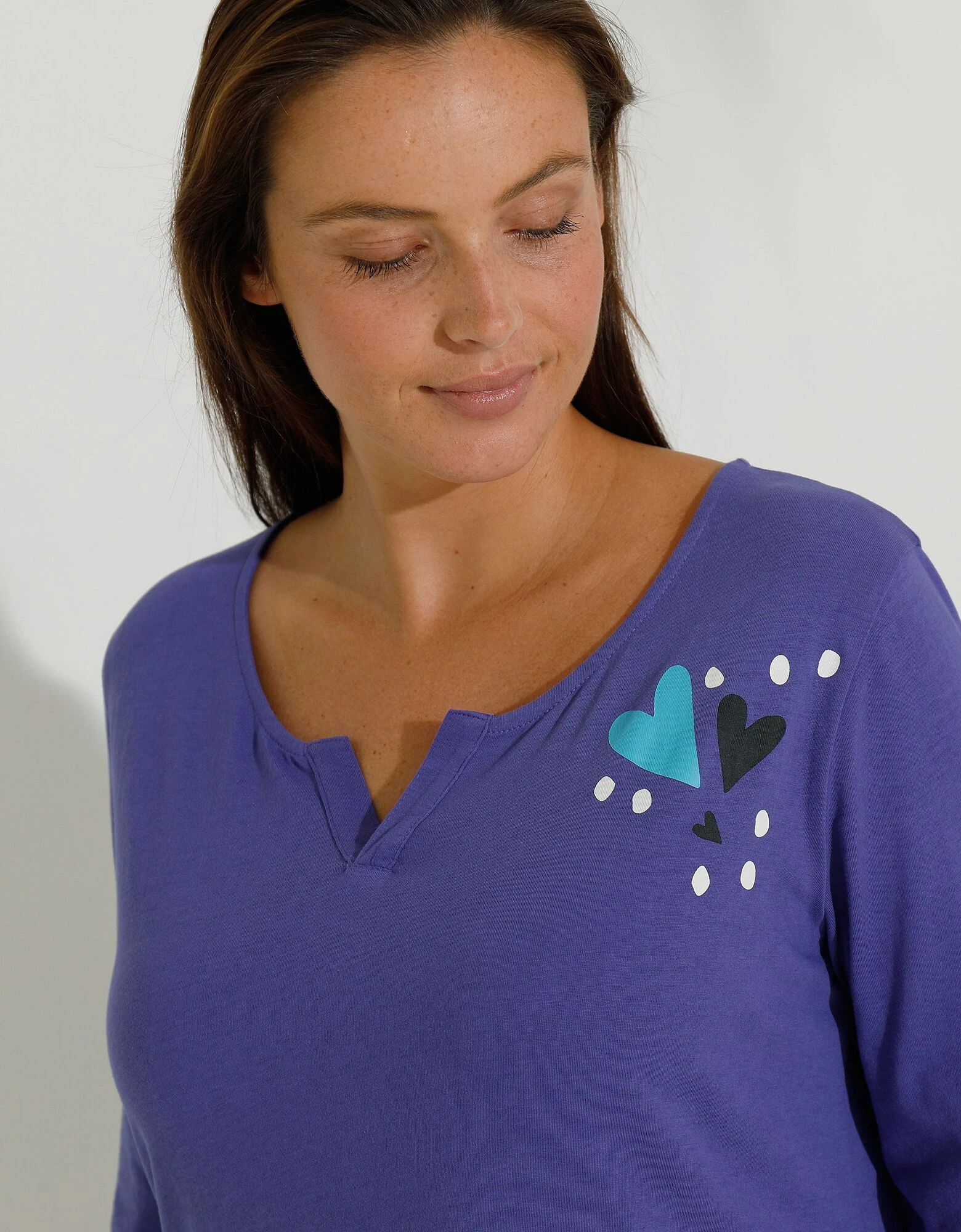 Pyjama legging coton imprimé coeur Blancheporte Pyjama Legging Coton Imprimé Coeur -Blancheport en ligne