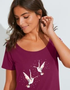 Blancheporte Pyjacourt En Coton Imprimé Oiseaux -Blancheport en ligne 703126 C01 zoomx vue3