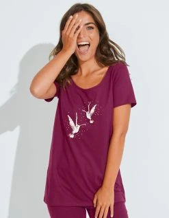 Blancheporte Pyjacourt En Coton Imprimé Oiseaux -Blancheport en ligne 703126 C01 zoomx vue5