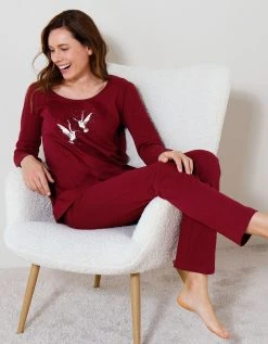 Blancheporte Pyjama Manches Longues Coton Imprimé « oiseaux » 2 Blancheporte Pyjama Manches Longues Coton Imprimé « oiseaux » -Blancheport en ligne 703127 C01 zoomx vue3
