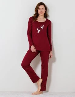 Blancheporte Pyjama Manches Longues Coton Imprimé « oiseaux » 3 Blancheporte Pyjama Manches Longues Coton Imprimé « oiseaux » -Blancheport en ligne 703127 C01 zoomx vue4