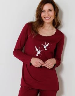 Blancheporte Pyjama Manches Longues Coton Imprimé « oiseaux » 4 Blancheporte Pyjama Manches Longues Coton Imprimé « oiseaux » -Blancheport en ligne 703127 C01 zoomx vue5