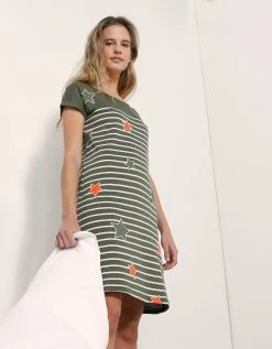 Blancheporte Chemise De Nuit Rayée Et étoiles, Fils Teints 6 Blancheporte Chemise De Nuit Rayée Et étoiles, Fils Teints -Blancheport en ligne 703141 C00 zoomx vue7