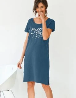 Blancheporte Chemise De Nuit Courte Manches Courtes – Imprimé Night Sky