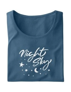 Blancheporte Chemise De Nuit Version Longue – Imprimé Night Sky -Blancheport en ligne 703143 C01 zoomx vue5