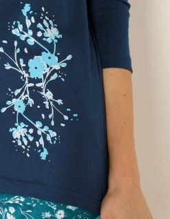 Blancheporte Tee-shirt Manches Longues – Marine -Blancheport en ligne 703146 C01 zoom detailRFP