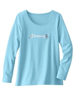 Blancheporte Tee-shirt Manches Longues – Turquoise -Blancheport en ligne 703147 C01 zoomx vue6