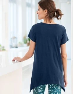 Blancheporte Tee-shirt Asymétrique Manches Courtes – Marine -Blancheport en ligne 703149 C01 zoomx vue3