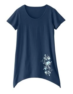 Blancheporte Tee-shirt Asymétrique Manches Courtes – Marine -Blancheport en ligne 703149 C01 zoomx vue4