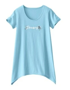 Blancheporte Tee-shirt Asymétrique Manches Courtes – Turquoise