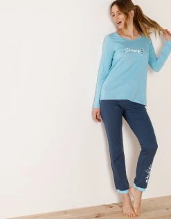 Blancheporte Pantalon De Pyjama – Uni Marine -Blancheport en ligne 703154 C01 zoomx vue5