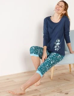 Blancheporte Pantacourt De Pyjama – Fleuri émeraude