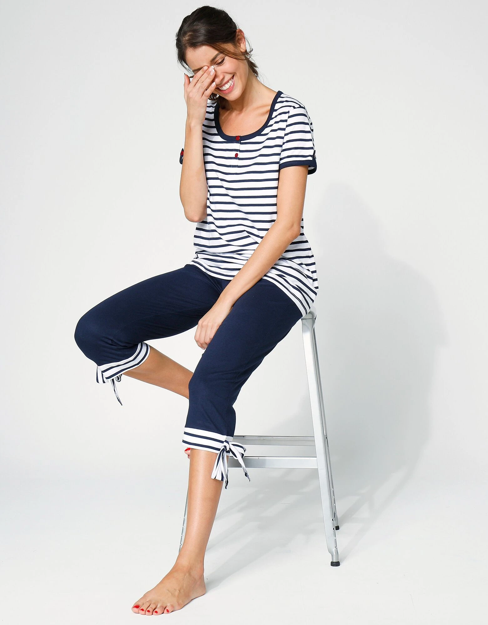 Pyjama pantacourt coton manches courtes Blancheporte Pyjama Pantacourt Coton Manches Courtes -Blancheport en ligne