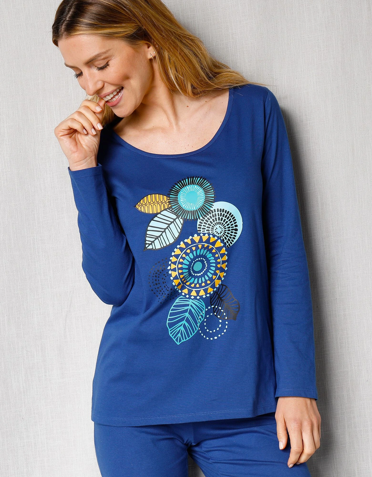 Pyjama manches longues motif "rosaces" Blancheporte Pyjama Manches Longues Motif "rosaces" -Blancheport en ligne