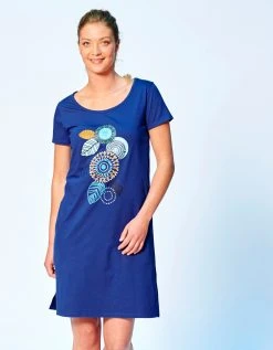 Blancheporte Chemise De Nuit Courte Manches Courtes Motif "rosaces"