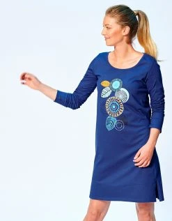 Blancheporte Chemise De Nuit Courte Manches Longues Motif « Rosace »