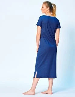 Blancheporte Chemise De Nuit Longue Manches Courtes Motif «rosaces » -Blancheport en ligne 703211 C01 zoomx vue3