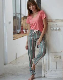 Blancheporte Pantalon Pyjama Imprimé Rayures 2 Blancheporte Pantalon Pyjama Imprimé Rayures -Blancheport en ligne 703214 C01 zoomx vue3