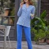 Blancheporte Pyjama Imprimé Carreaux - Col Tailleur