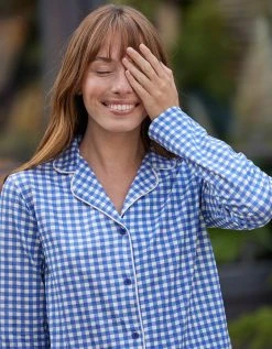 Blancheporte Pyjama Imprimé Carreaux - Col Tailleur -Blancheport en ligne 703240 C01 zoomx vue4