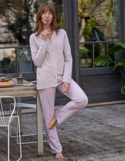 Blancheporte Pyjama Imprimé Carreaux - Col Tailleur