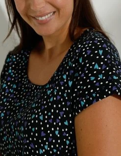 Blancheporte Chemise De Nuit Coton Imprimé "coeurs" -Blancheport en ligne 703367 C01 zoomx vue5