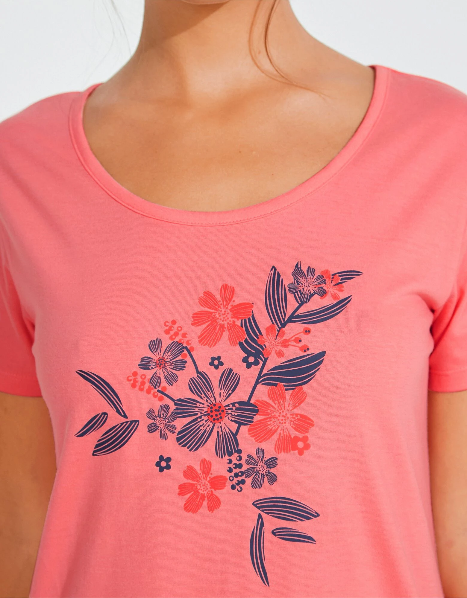 Chemise de nuit courte imprimé fleurs Blancheporte Chemise De Nuit Courte Imprimé Fleurs -Blancheport en ligne